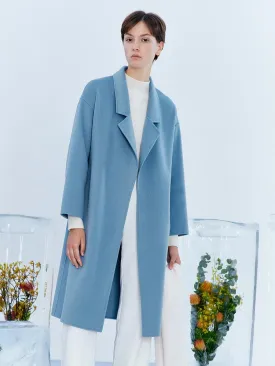 Blue Woolen Reversible Wrap Coat