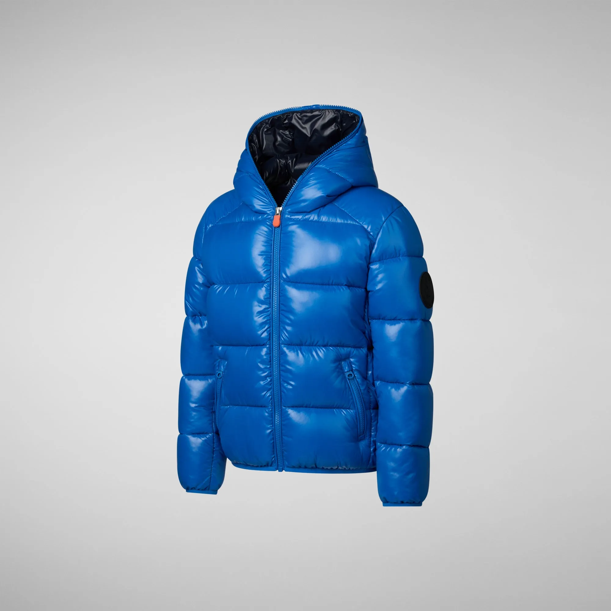 Boys' animal free puffer jacket Artie in blue berry