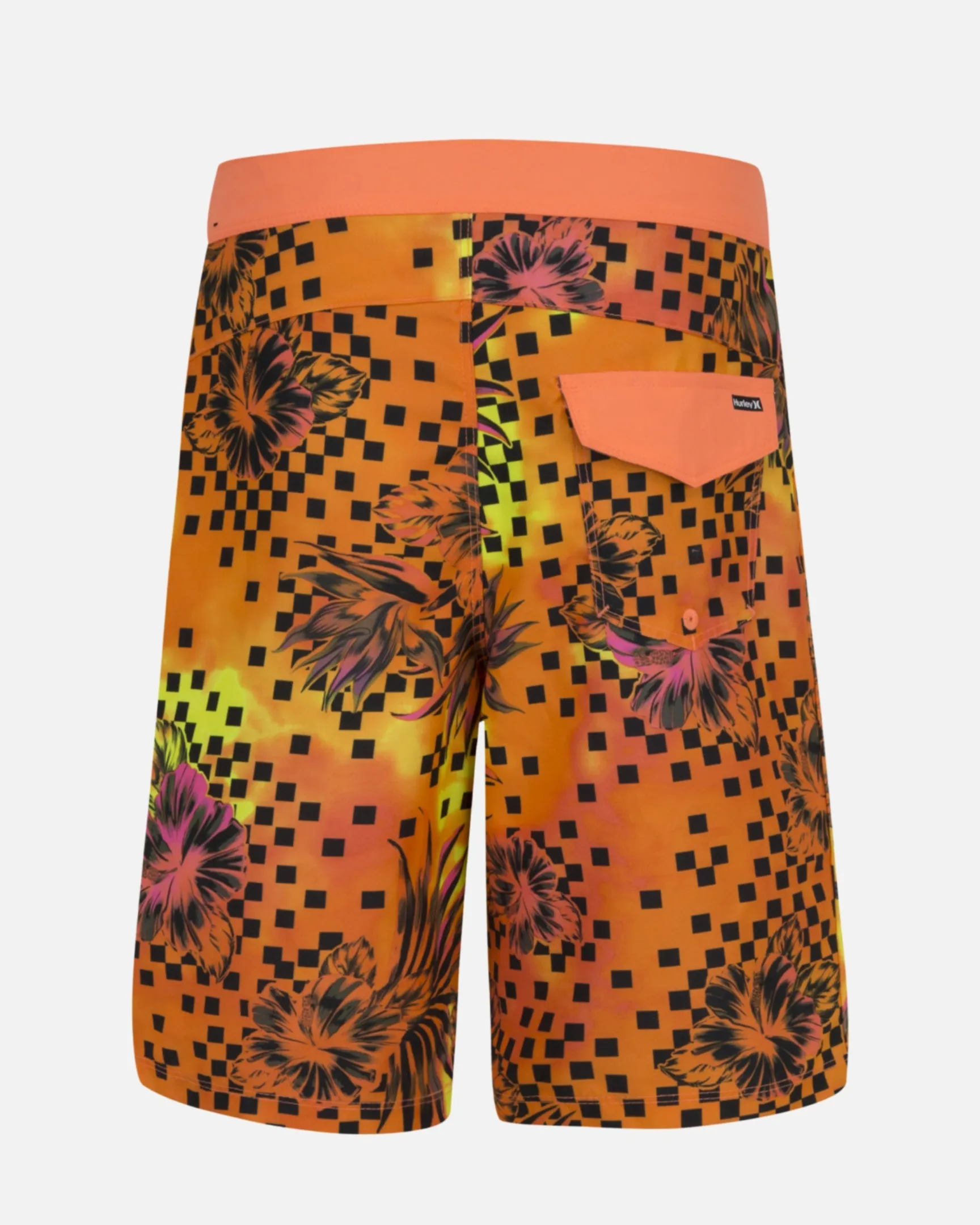 Boys Floral Checkered Boardshort
