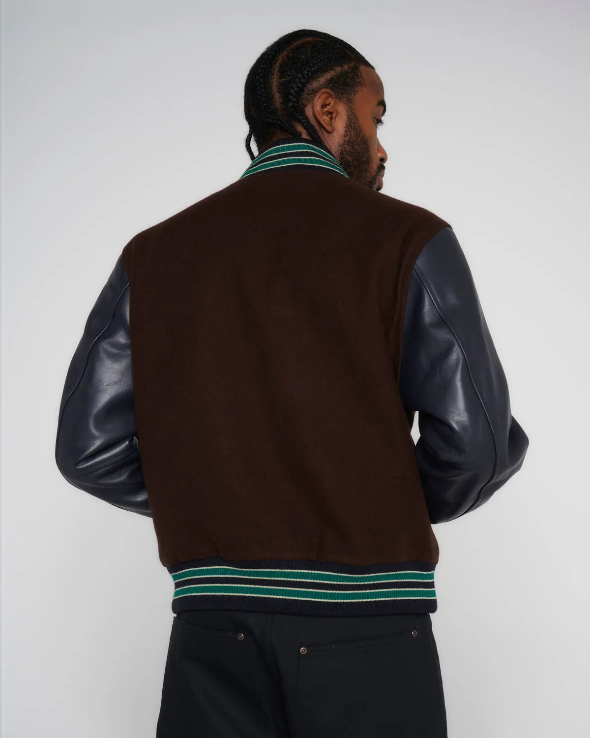 Brain Dead x Nexus VII x Gimme 5 Varsity Jacket - Brown