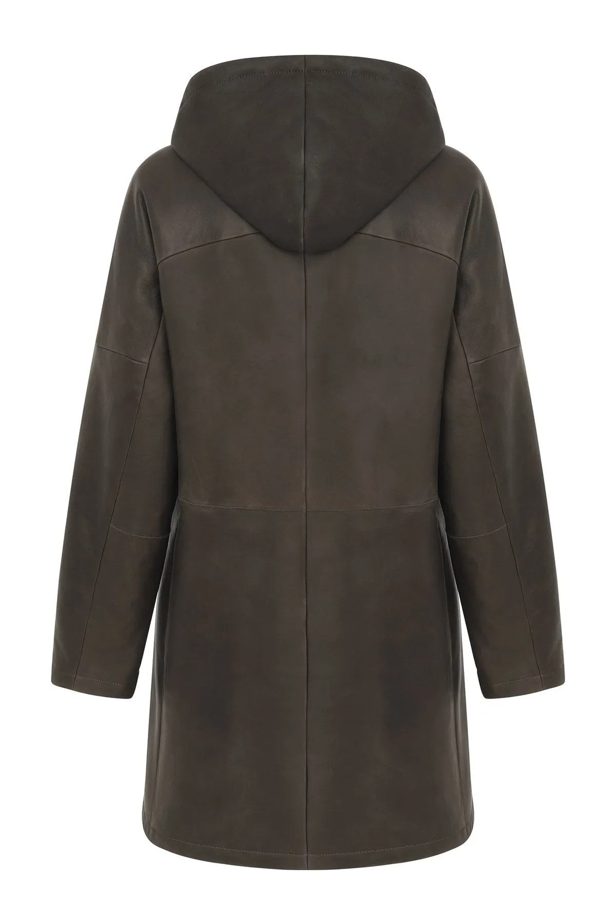 Brown Anthracite Shearling Coat