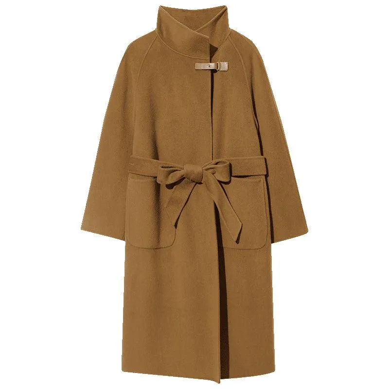 Brown Woolen Reversible Wrap Coat