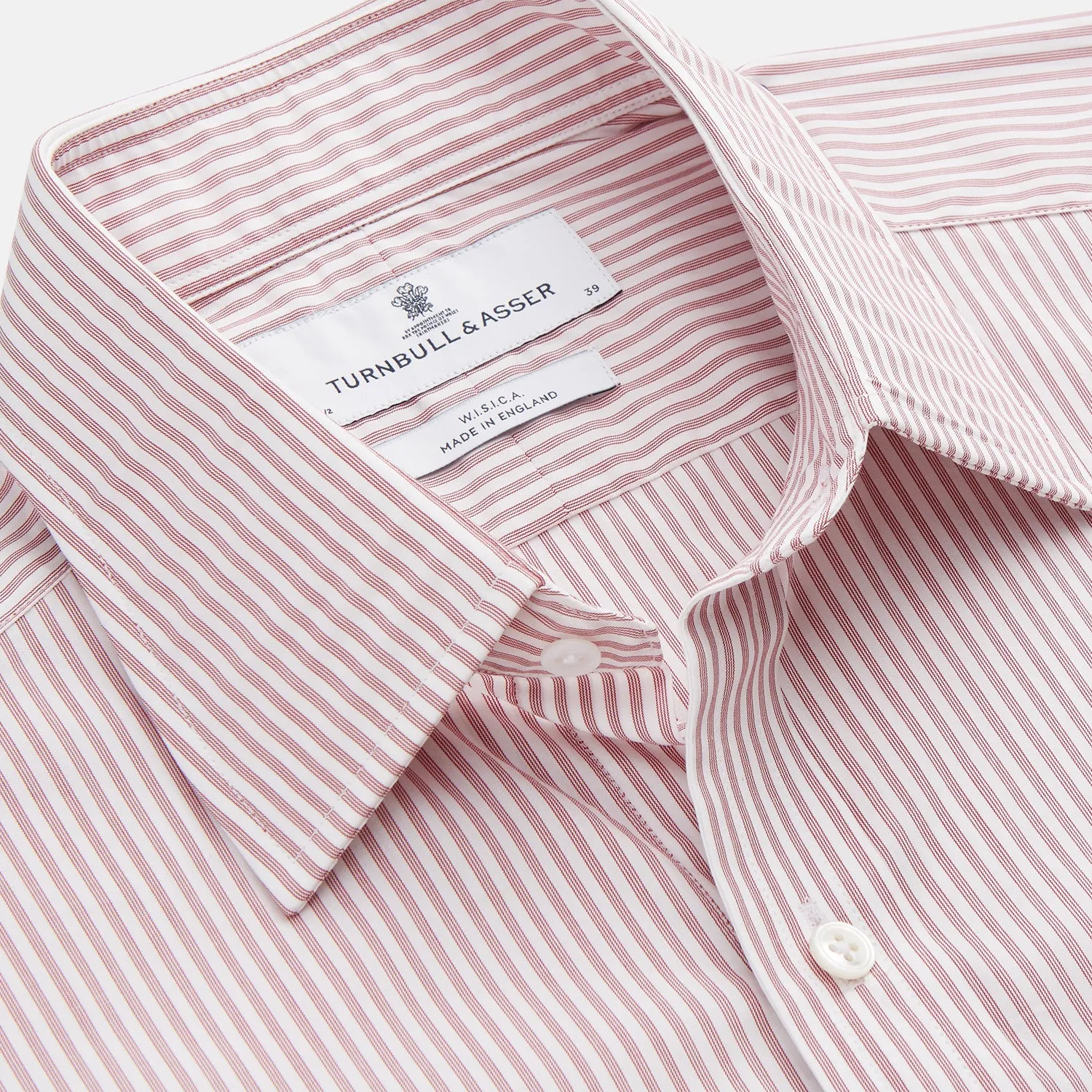 Burgundy Stripe West Indian Sea Island Cotton Regular Fit Mayfair Shirt