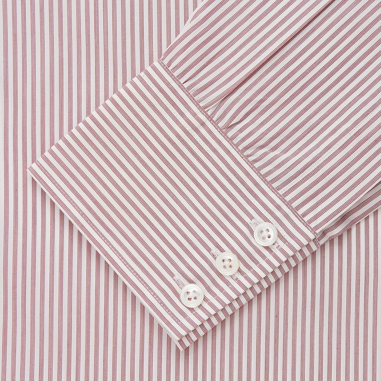 Burgundy Stripe West Indian Sea Island Cotton Regular Fit Mayfair Shirt