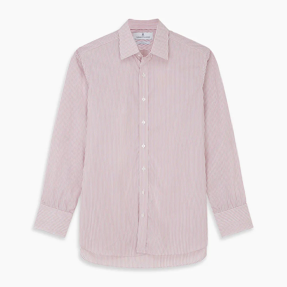 Burgundy Stripe West Indian Sea Island Cotton Regular Fit Mayfair Shirt