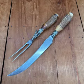 Carving Set Stag & Sterling 19th or Early 20th C? Carving Set Stag & Sterling 19th or Early 20th C?