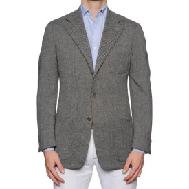 CASTANGIA 1850 Gray Micro Check Wool Flannel Unlined Sport Coat Jacket NEW