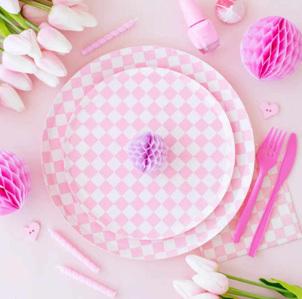 Check It! Tickle Me Pink Plates