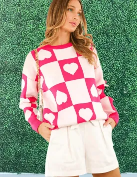Checkered Hearts Sweater