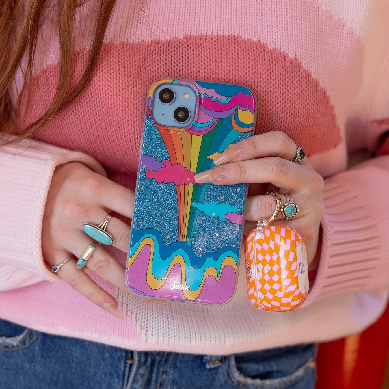 Checkmate Pink/Orange AirPods Case