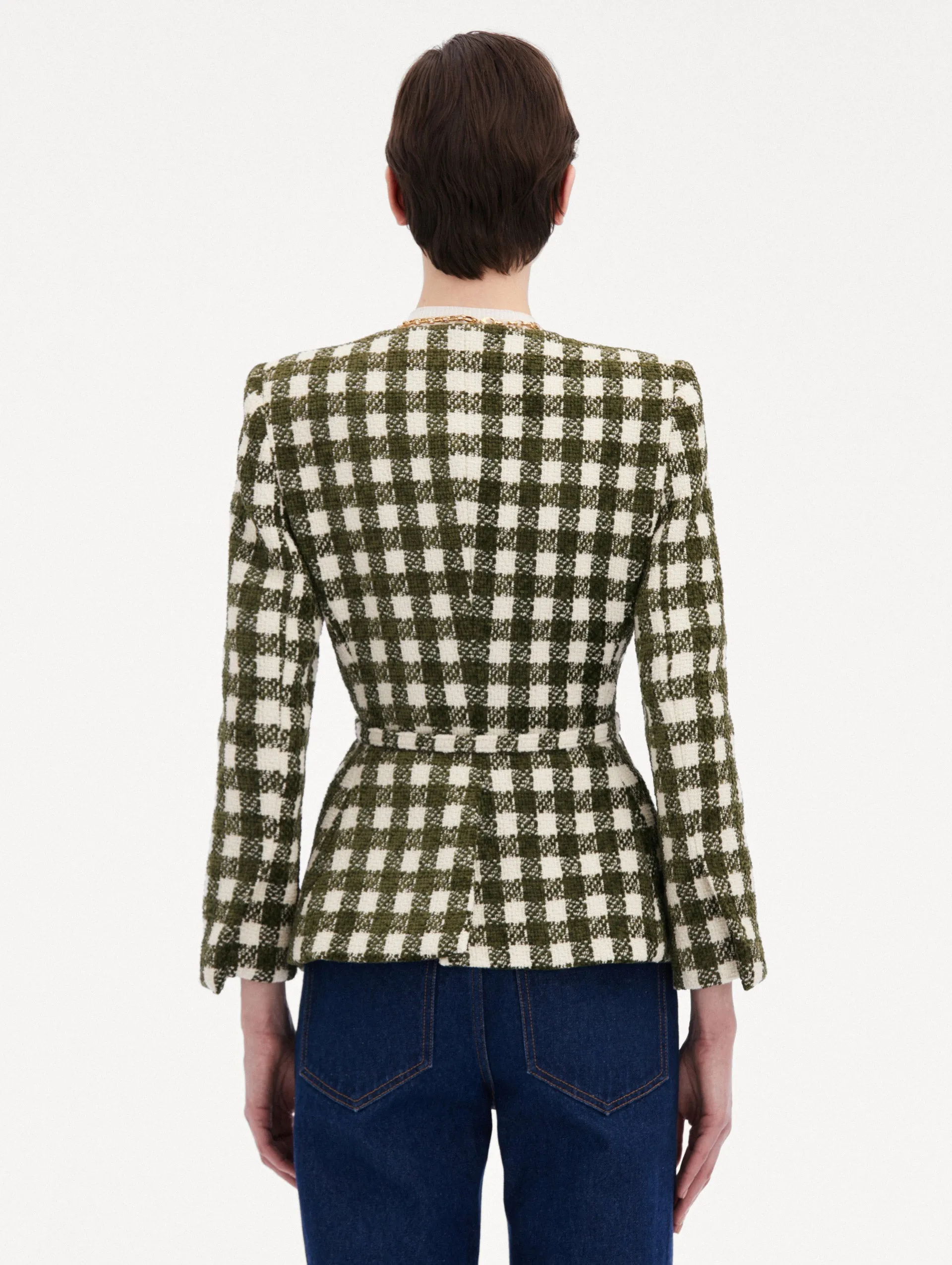 Chenille Check Tweed Jacket