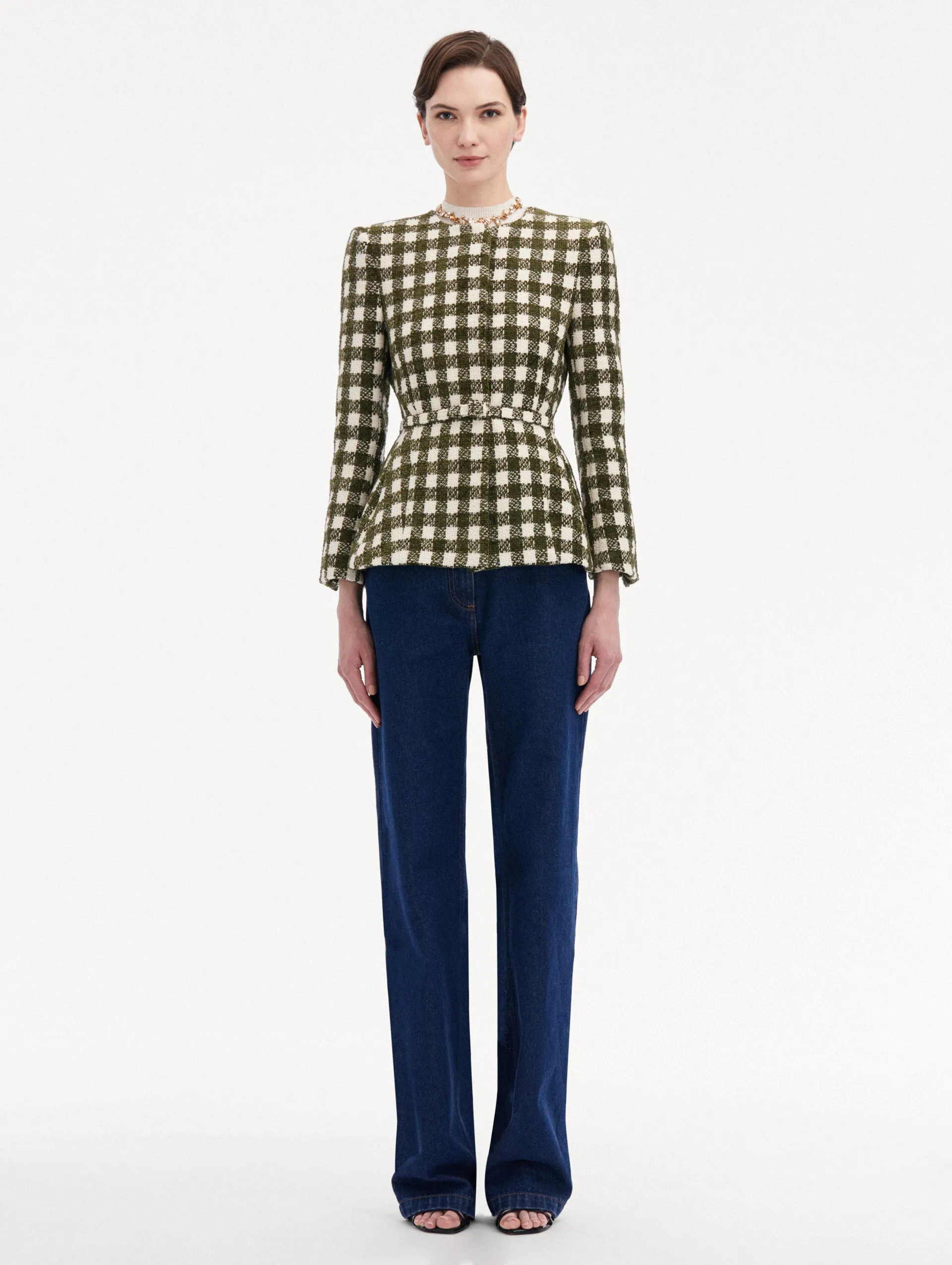 Chenille Check Tweed Jacket