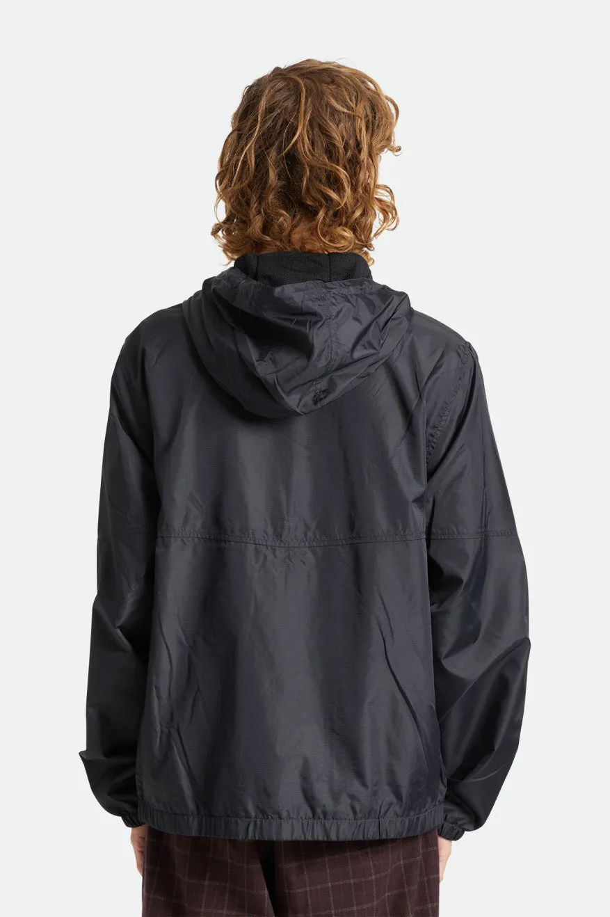 Claxton Crest Lightweight Zip Hood Jacket - Black/Black