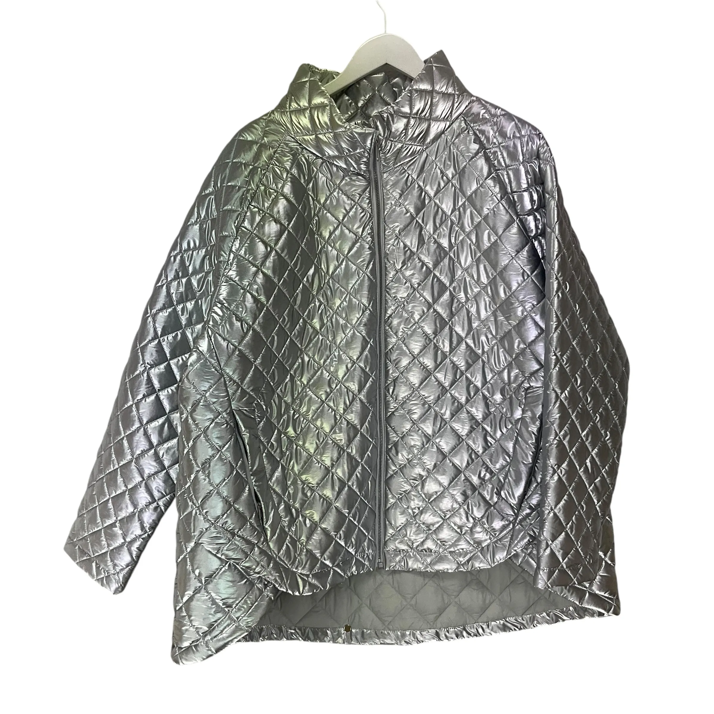 Coat Puffer & Quilted By Athleta In Silver, Size: 2x