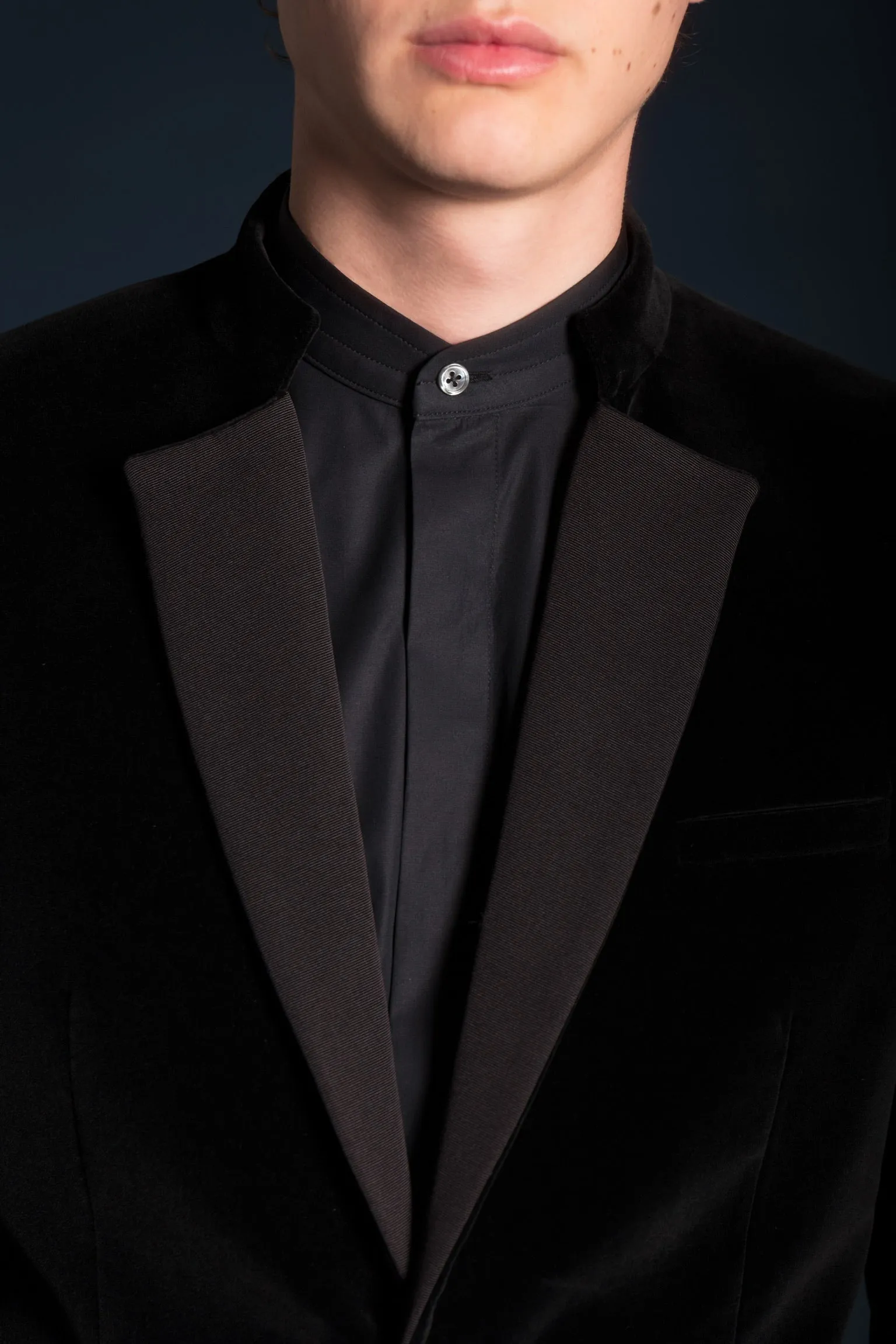 Contemporary Velvet Tuxedo -  Satin Wide Lapel