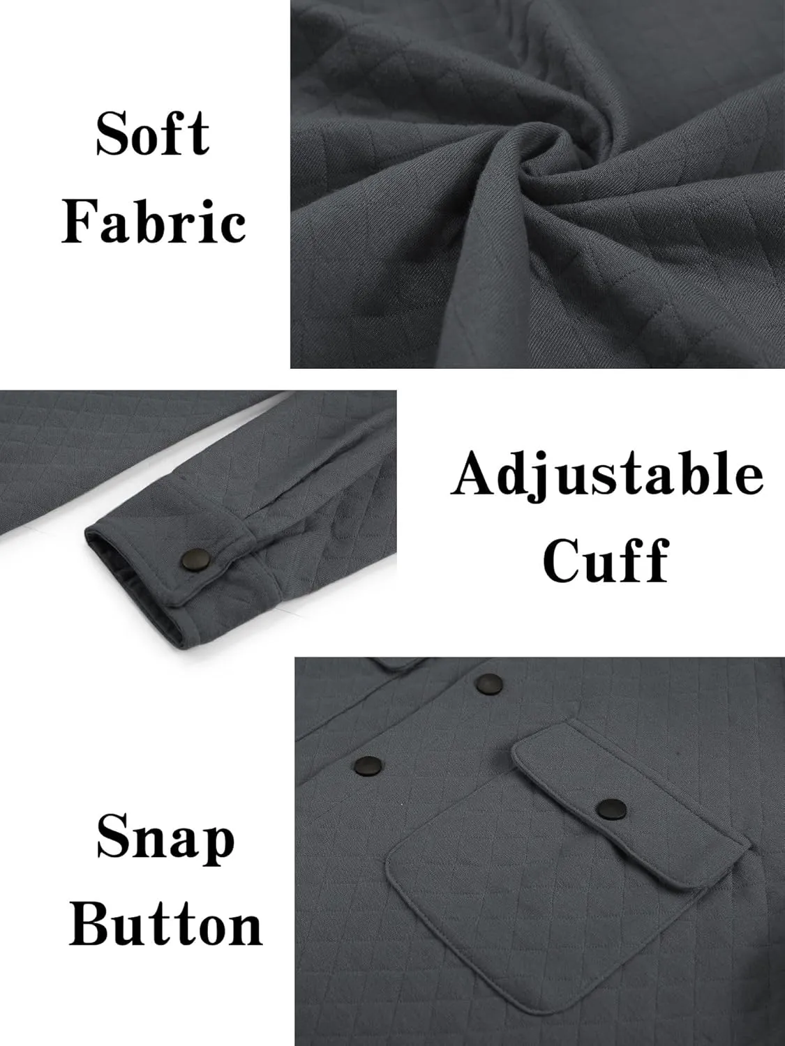 COOFANDY Men's Casual Shirt Jacket Lightweight Shacket Jacket Quilted Button Down Jackets