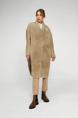 Cream Shearling Coat