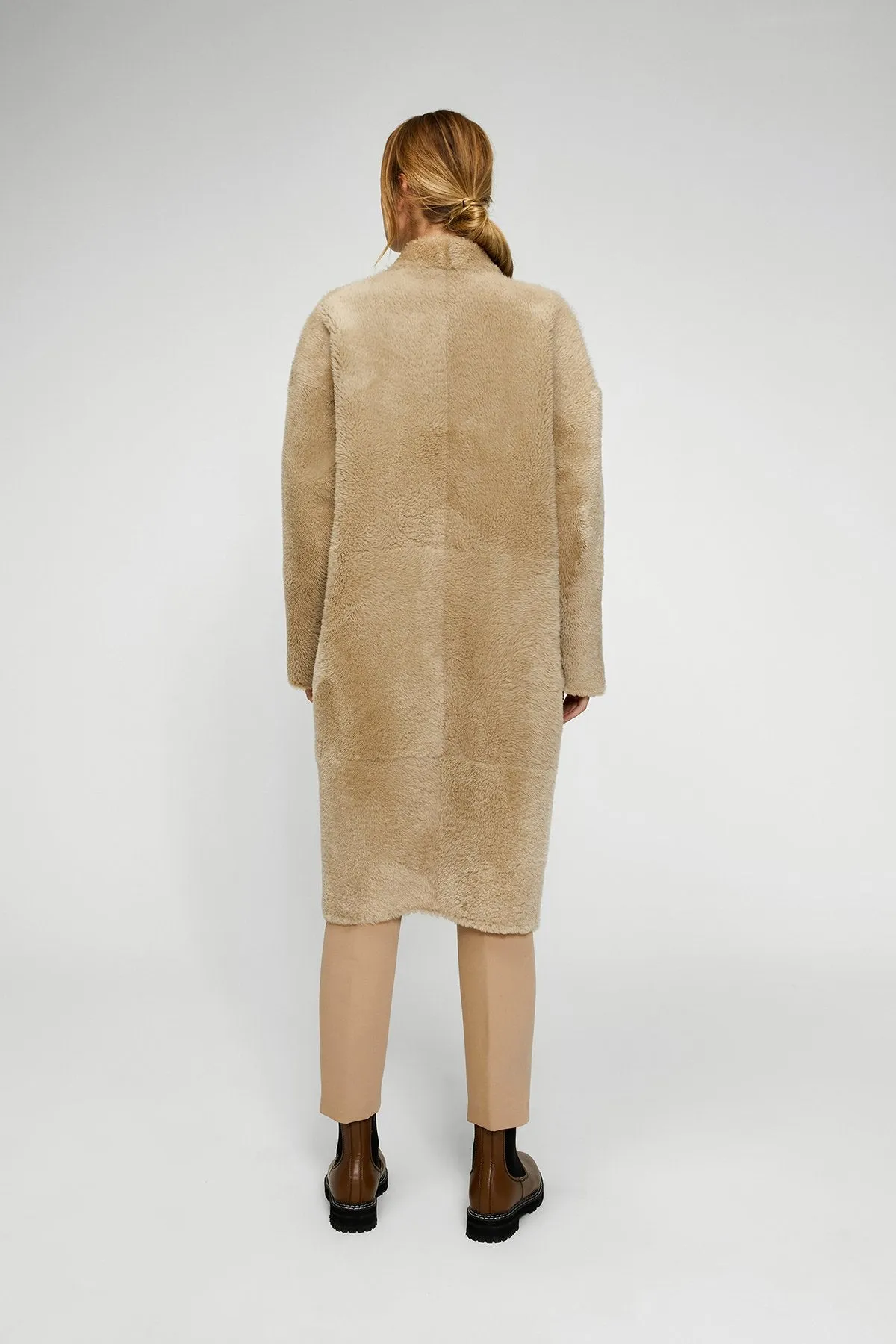 Cream Shearling Coat