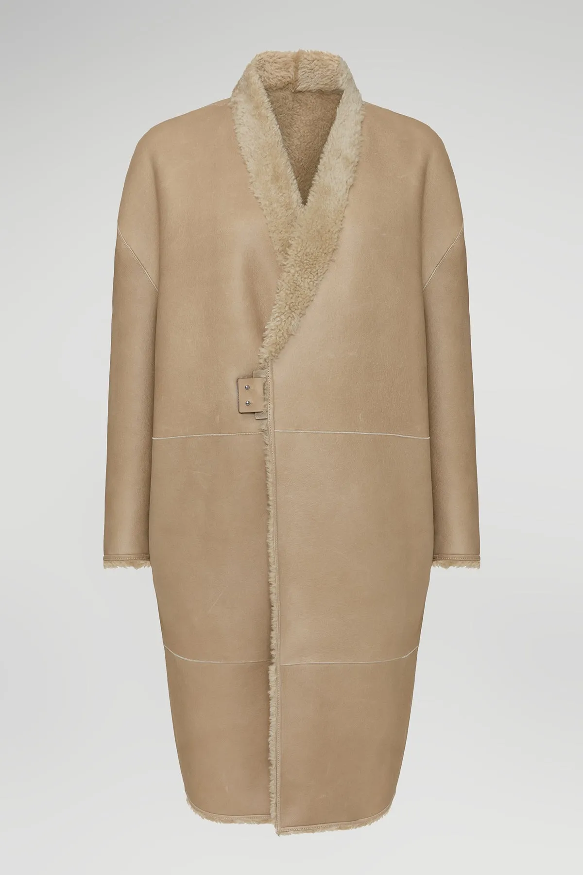 Cream Shearling Coat