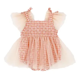 DAISY Checkered Tulle Romper
