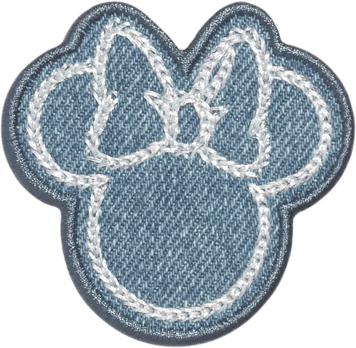 Denim Minnie Mouse Silhouette Patch