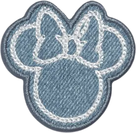 Denim Minnie Mouse Silhouette Patch