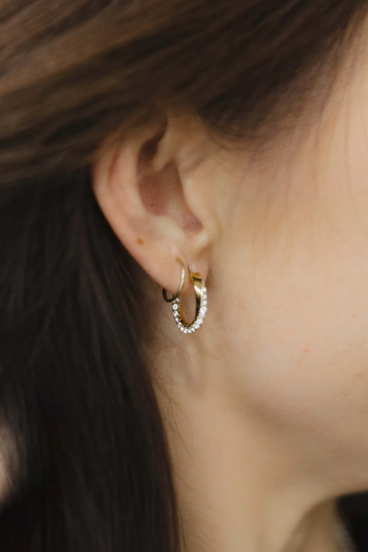 Diamond Wavy Double Twist Hoop