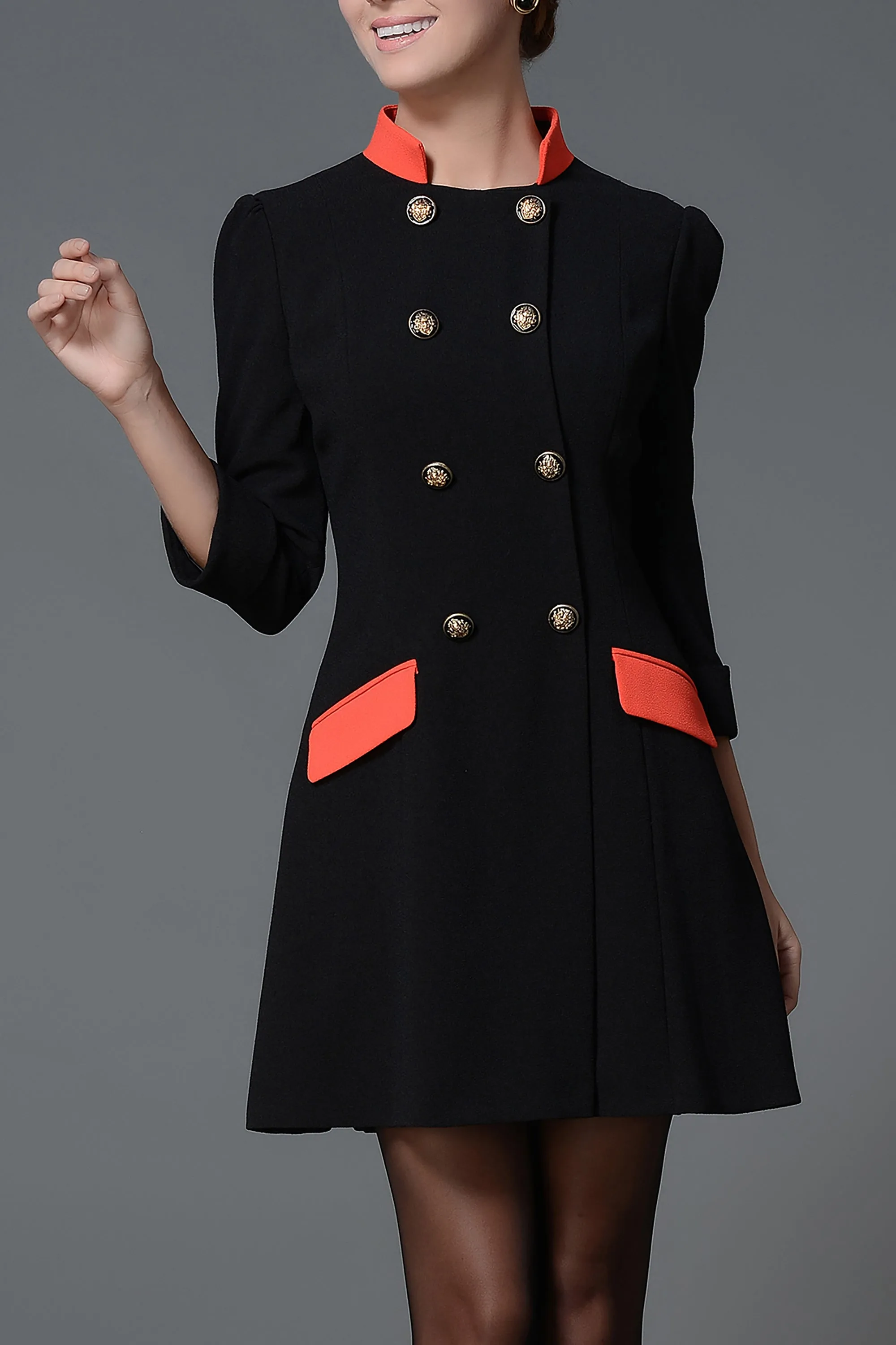 DL Forever Fun Stand-Up Collar Double Breasted Nina Dress