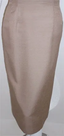 DON LOPER 1950s Taupe Silk Dress, Polka Dot Lined Jacket