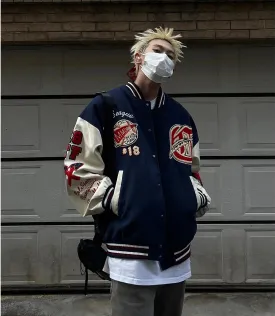 Embroidered Detail Varsity Jacket