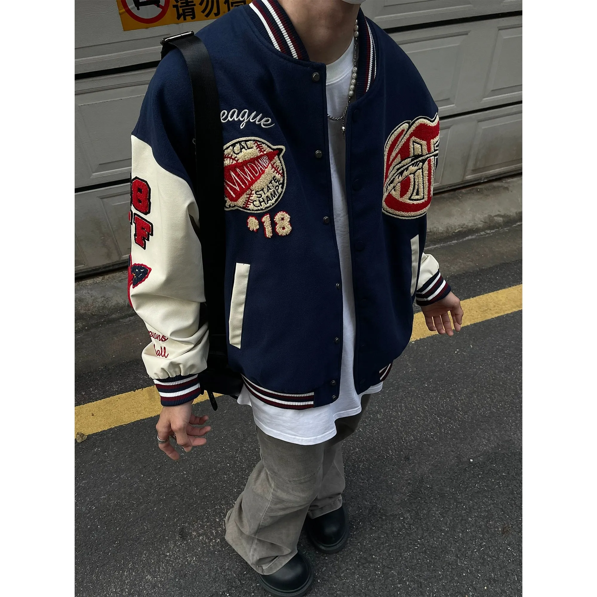 Embroidered Detail Varsity Jacket