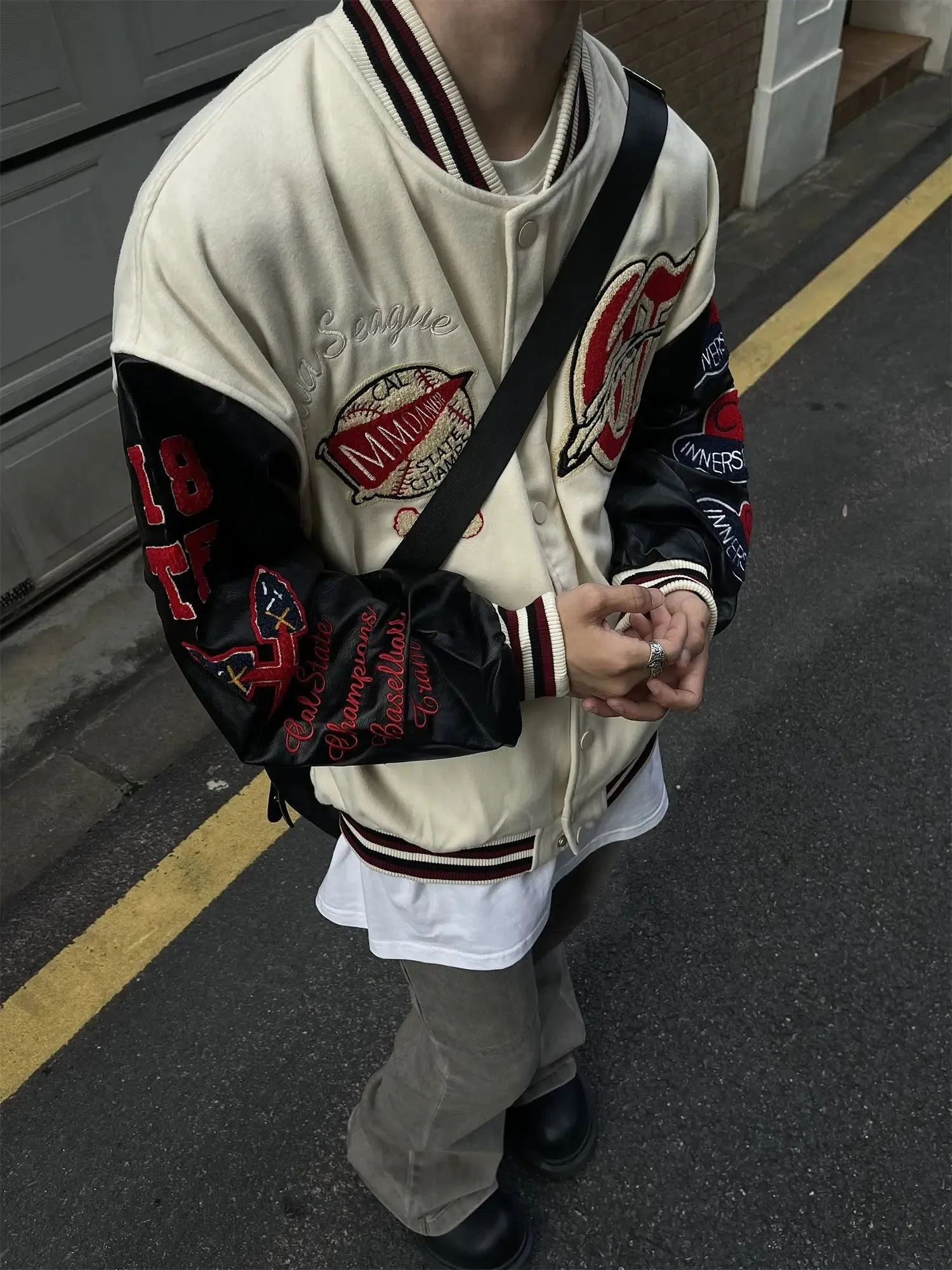 Embroidered Detail Varsity Jacket