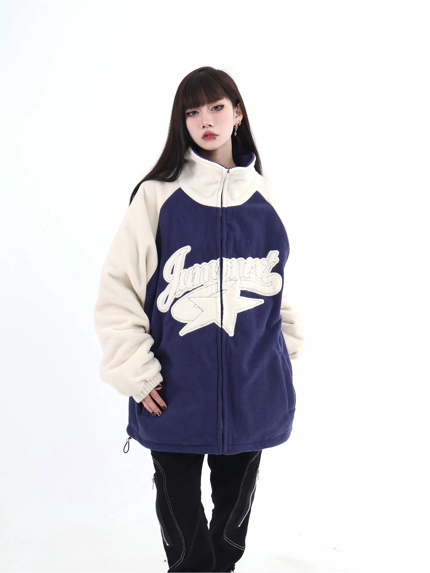 Embroidered Logo & Star Teddy Jacket