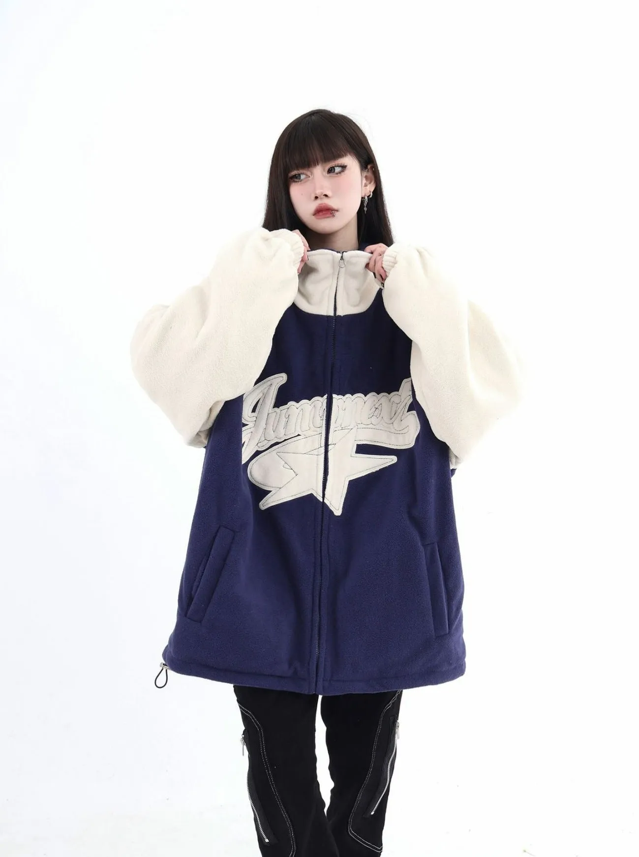 Embroidered Logo & Star Teddy Jacket