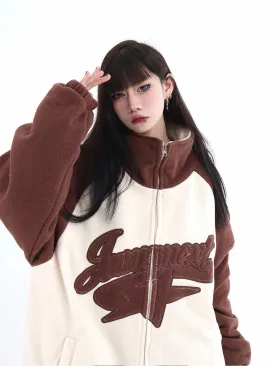 Embroidered Logo & Star Teddy Jacket