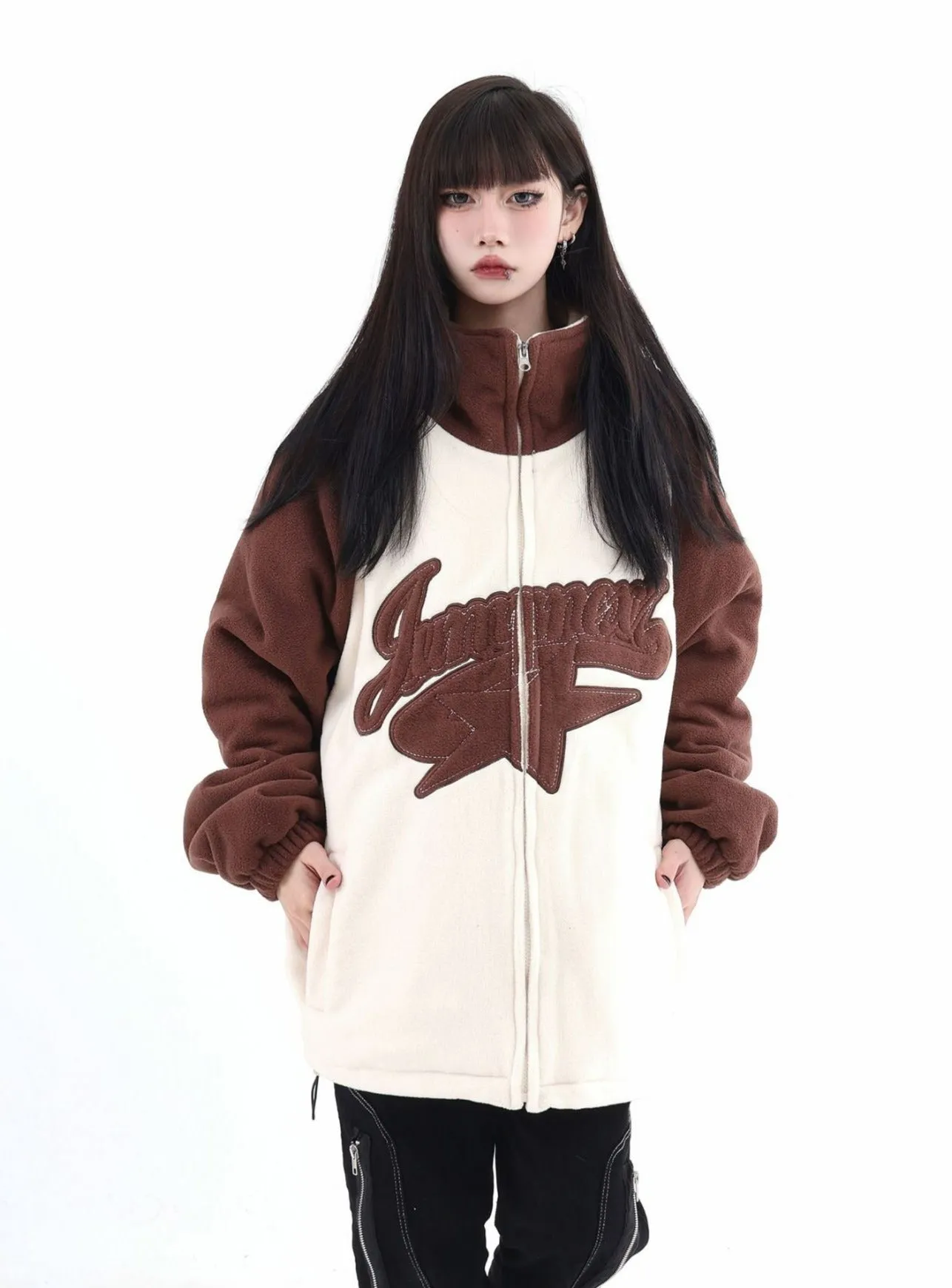Embroidered Logo & Star Teddy Jacket