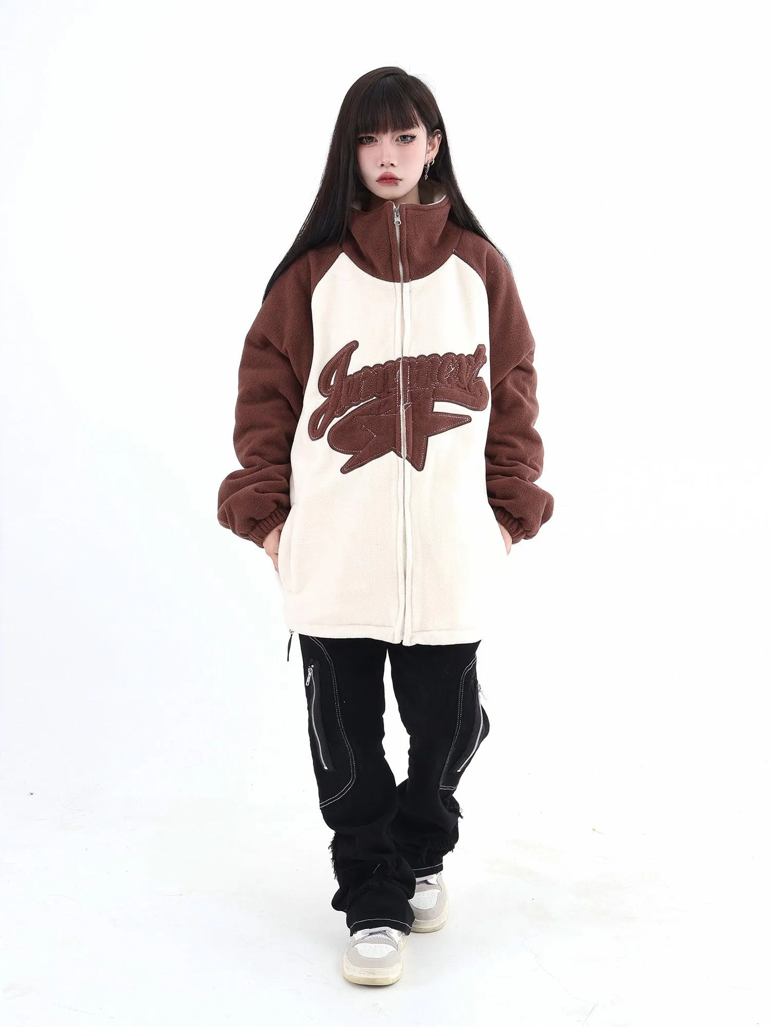 Embroidered Logo & Star Teddy Jacket