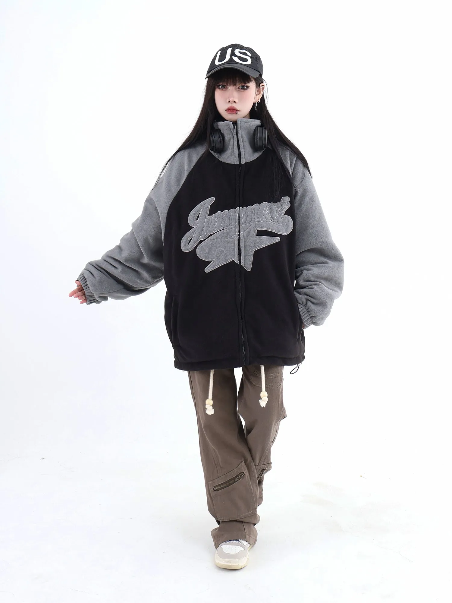 Embroidered Logo & Star Teddy Jacket