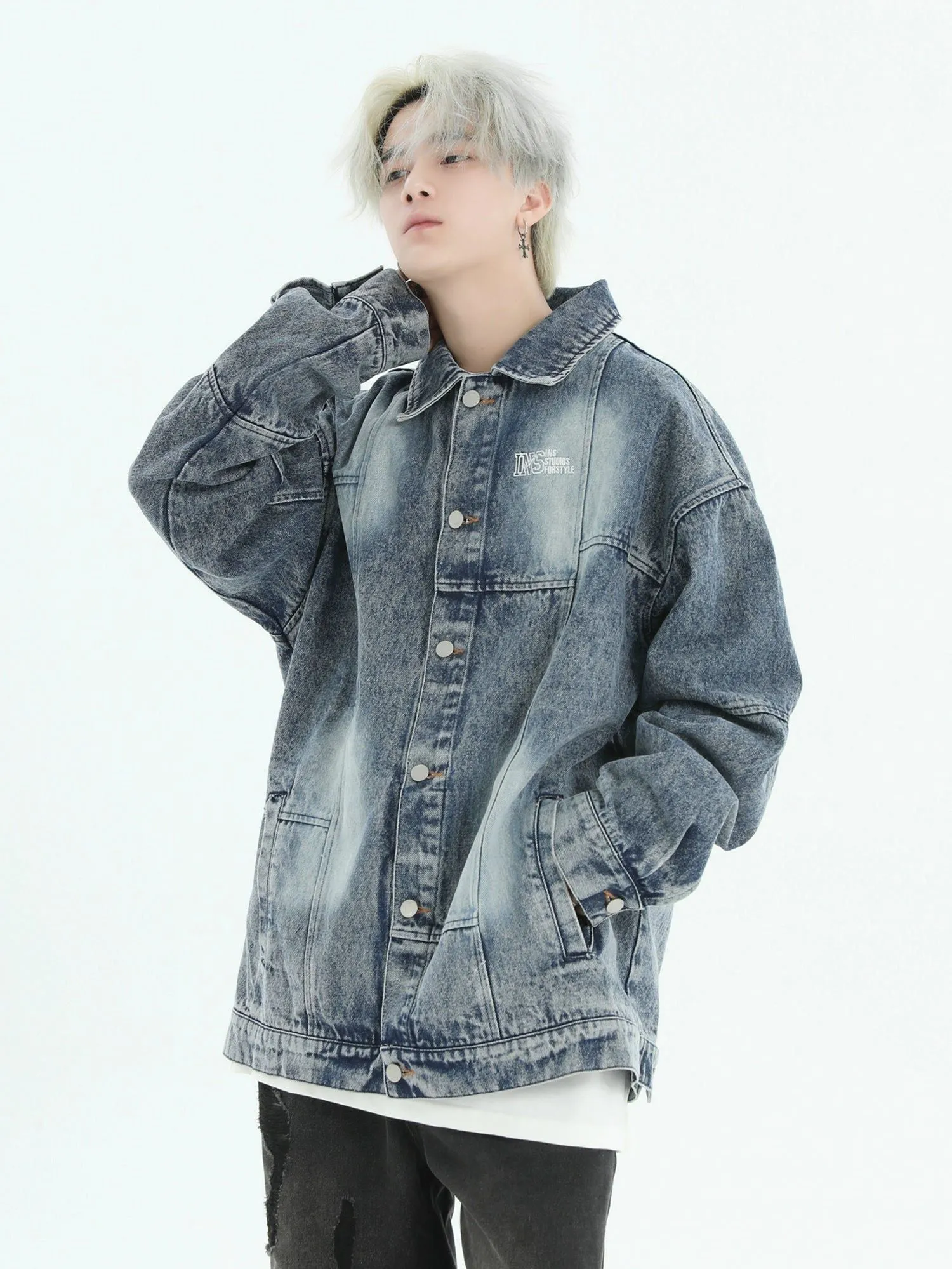 Fade Spots Detail Denim Jacket