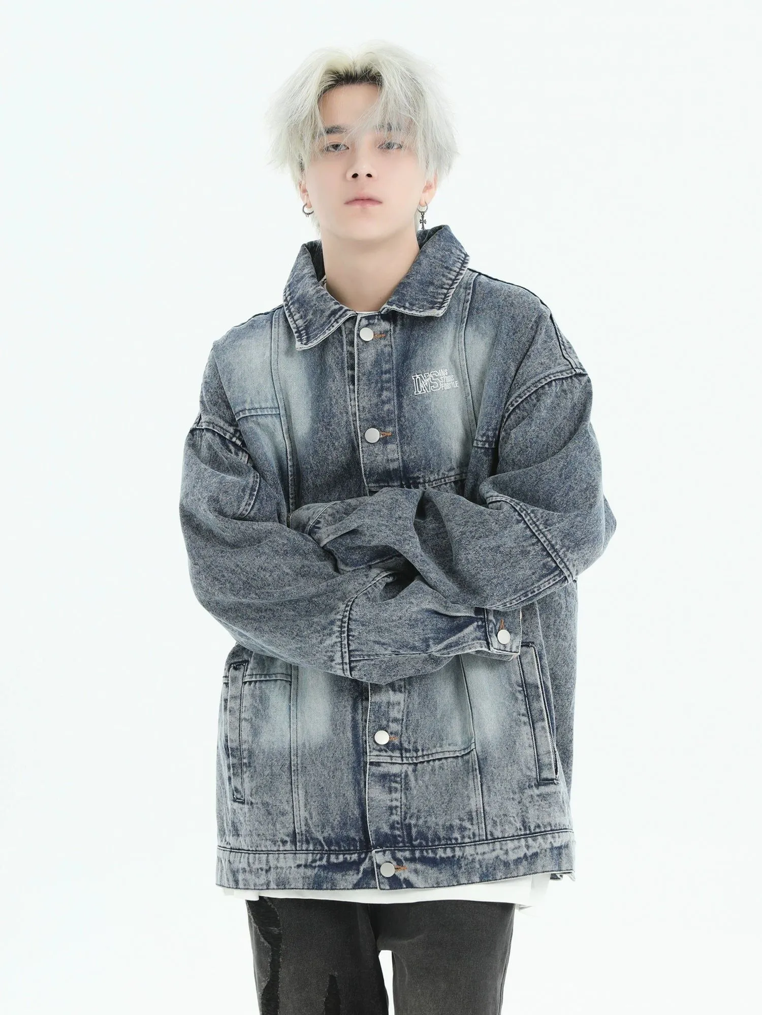 Fade Spots Detail Denim Jacket