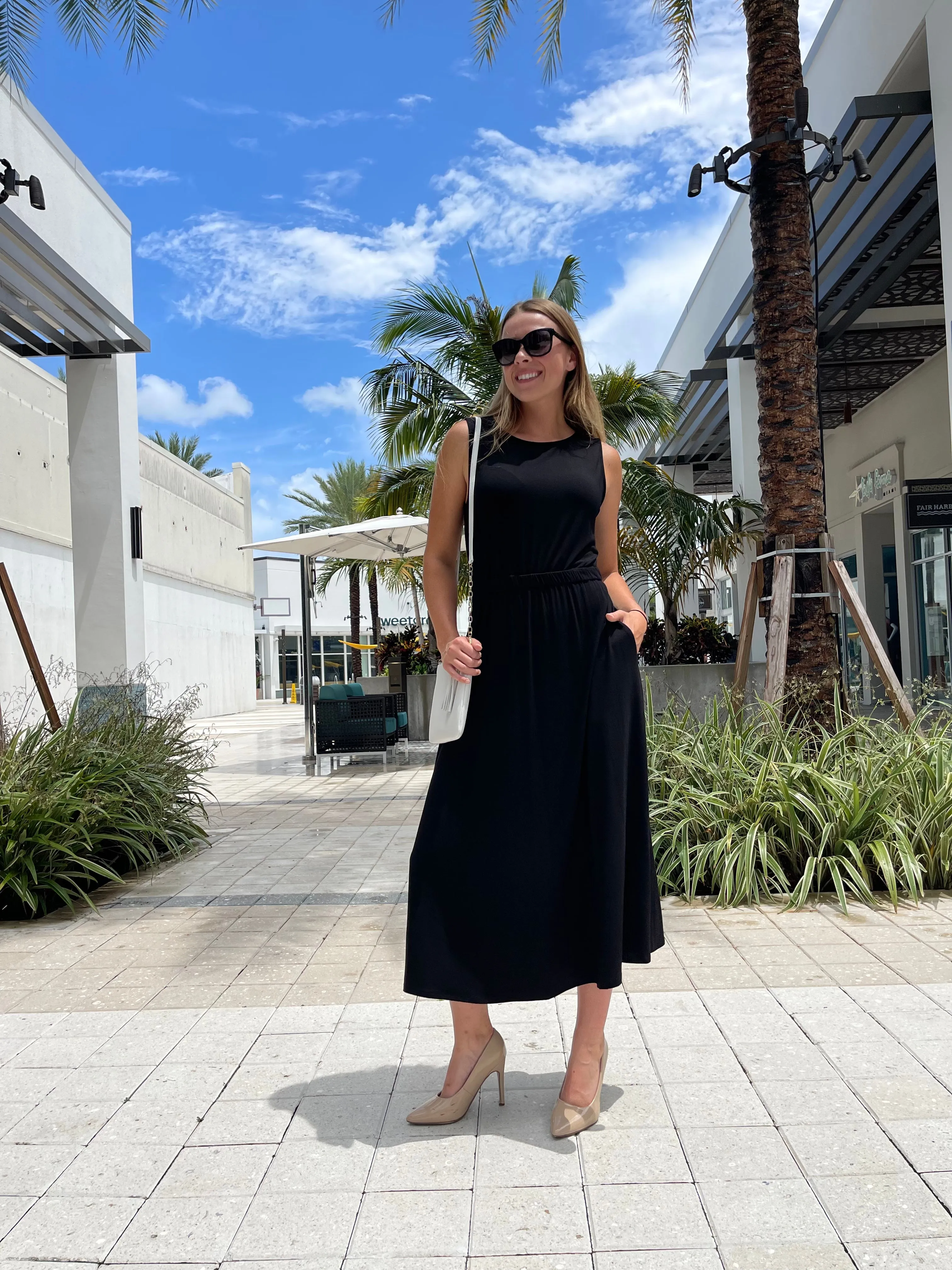 Fifteen Twenty Open Back Dress Black