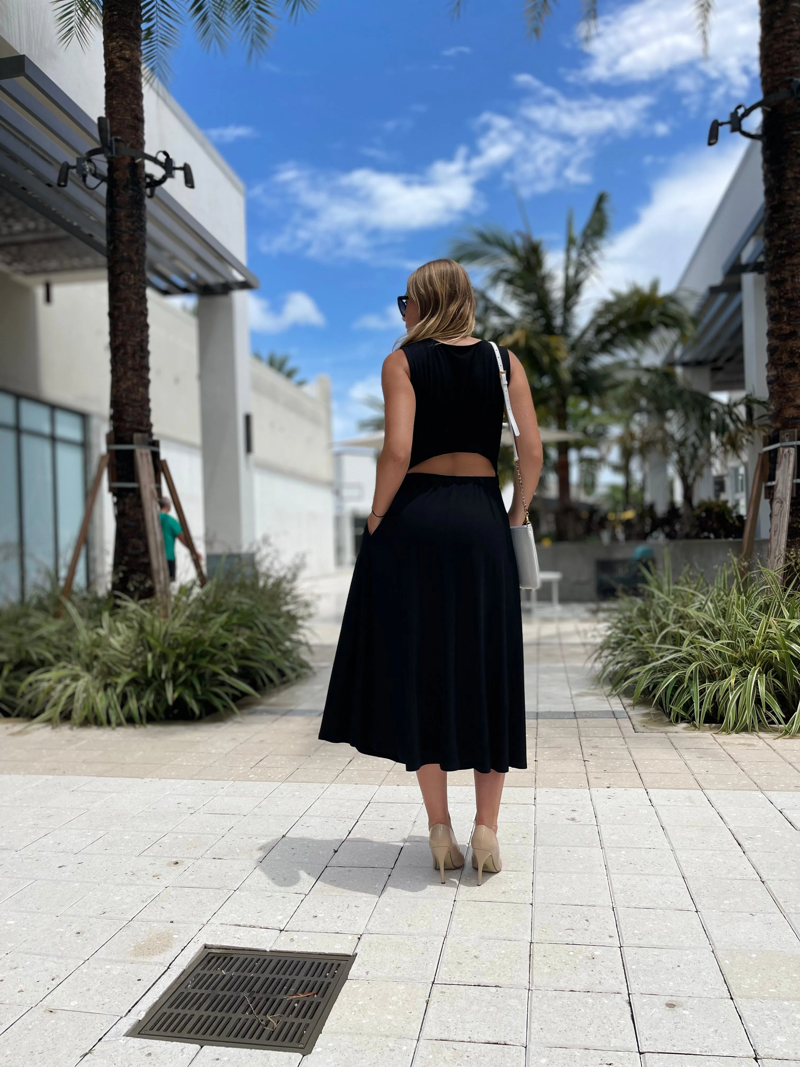 Fifteen Twenty Open Back Dress Black