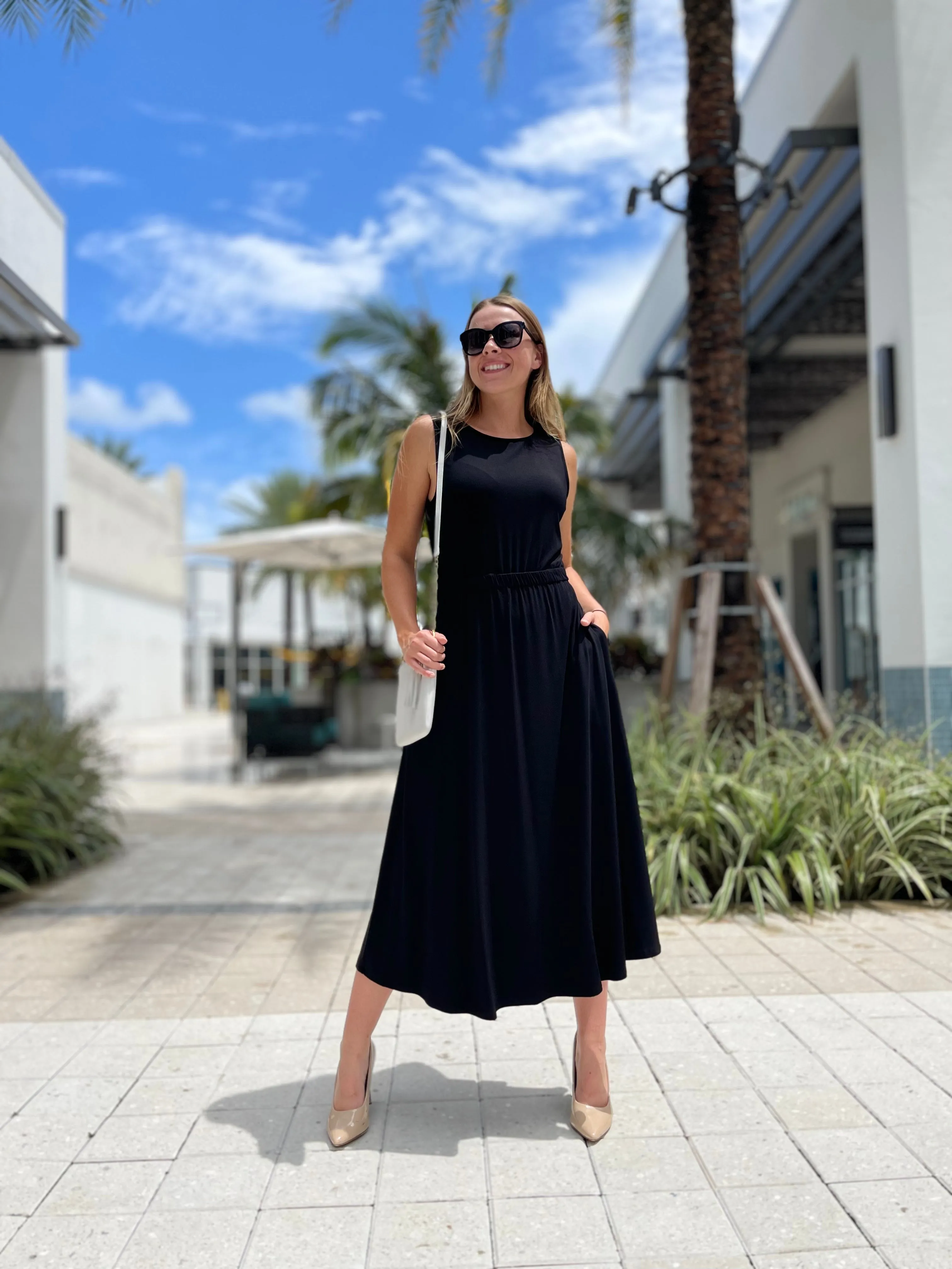 Fifteen Twenty Open Back Dress Black