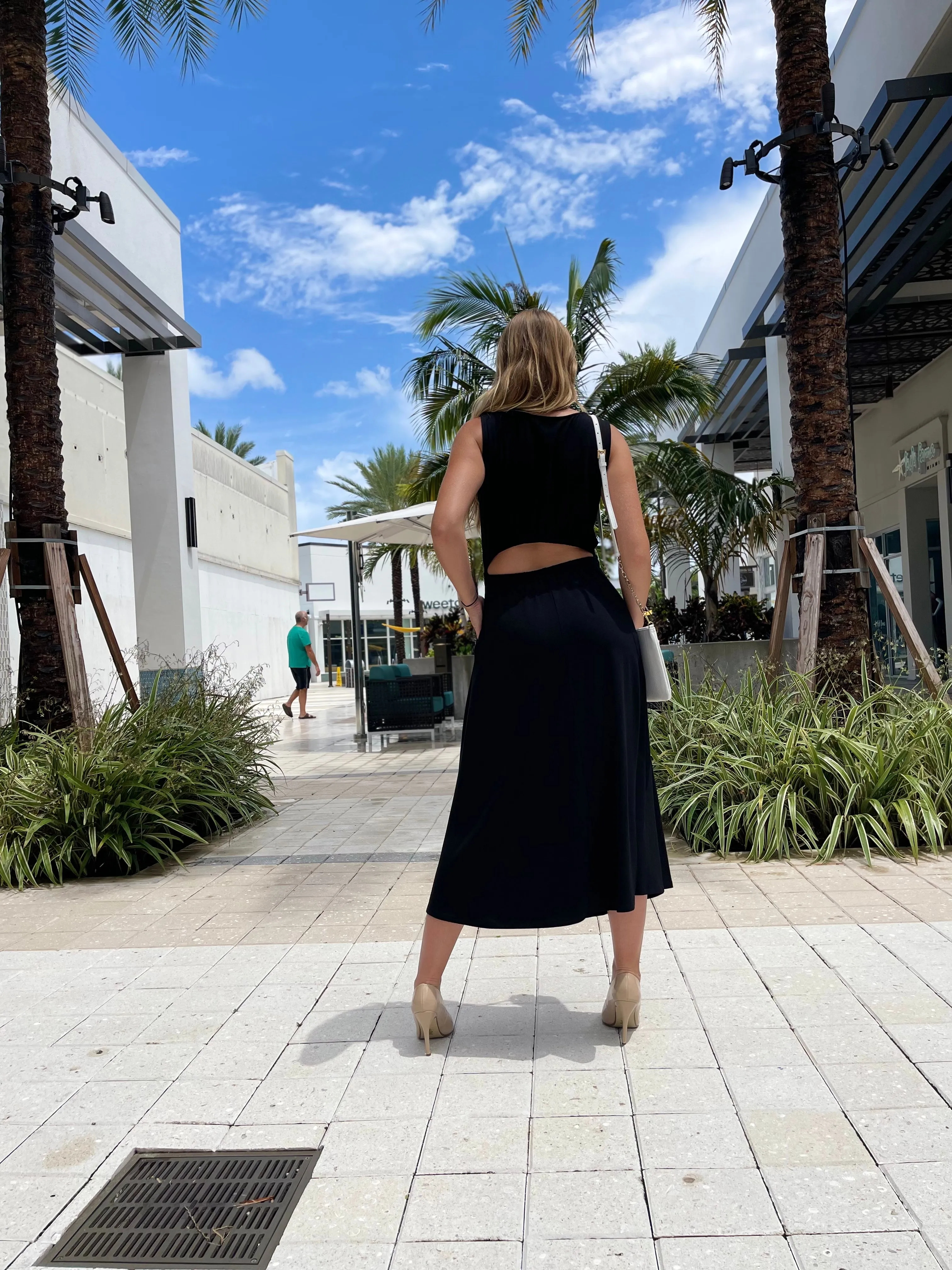 Fifteen Twenty Open Back Dress Black