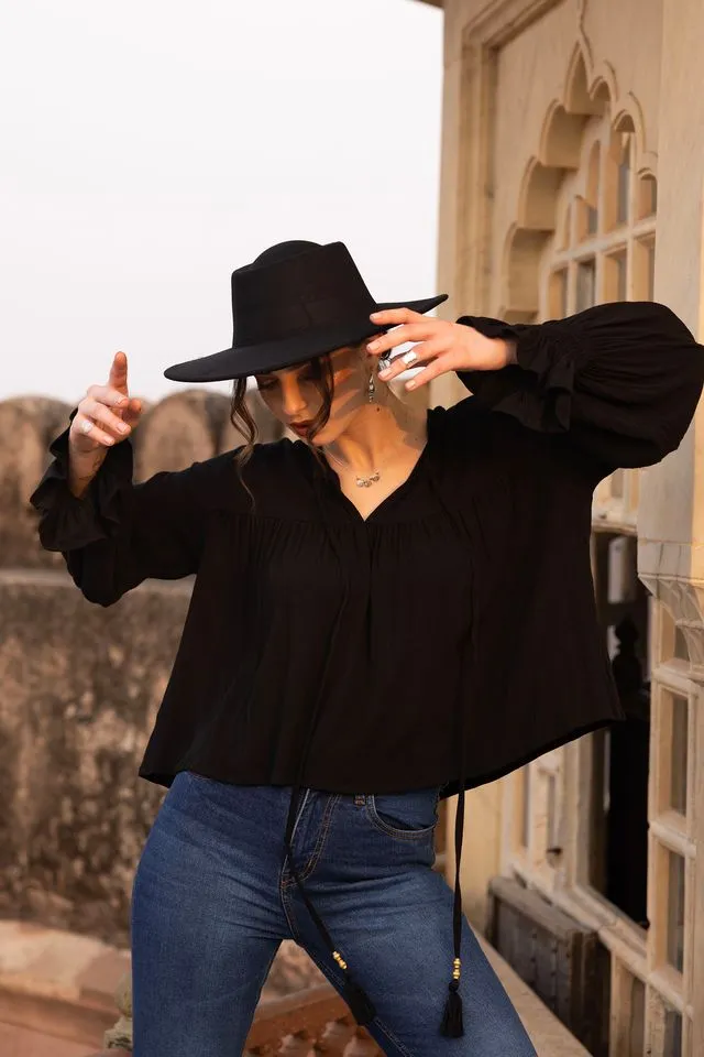 Gardinia Blouse  - Black