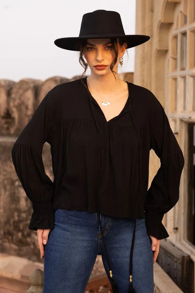 Gardinia Blouse  - Black