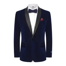 Gino Vitale Men's Slim-Fit Velvet Shawl Lapel Tuxedo Set (Hunter Green , Midnight Blue)