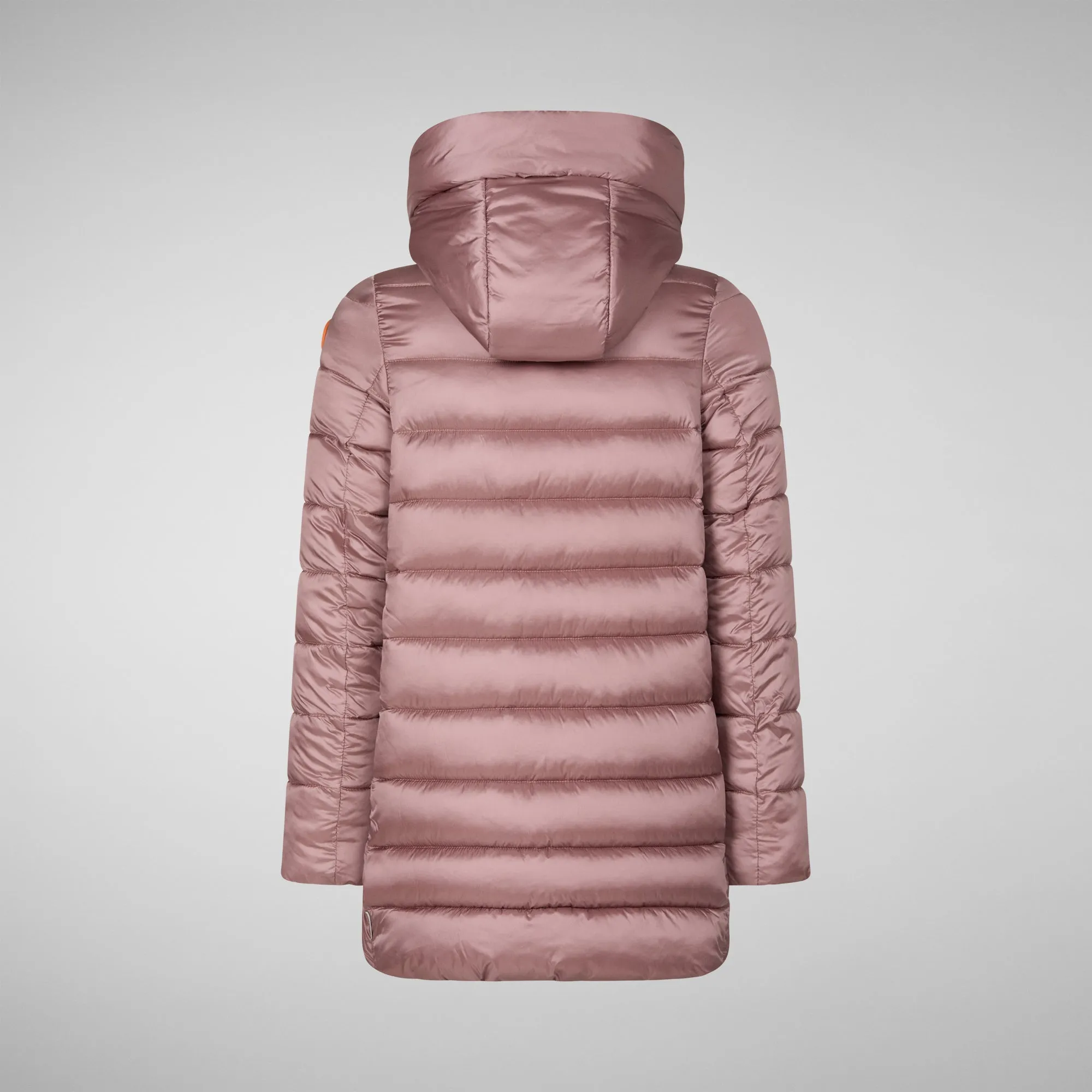 Girls' animal free hooded puffer jacket Oriana in misty rose