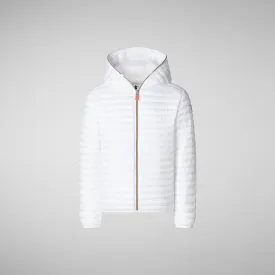 Girls' animal free hooded puffer jacket Rosy in white
