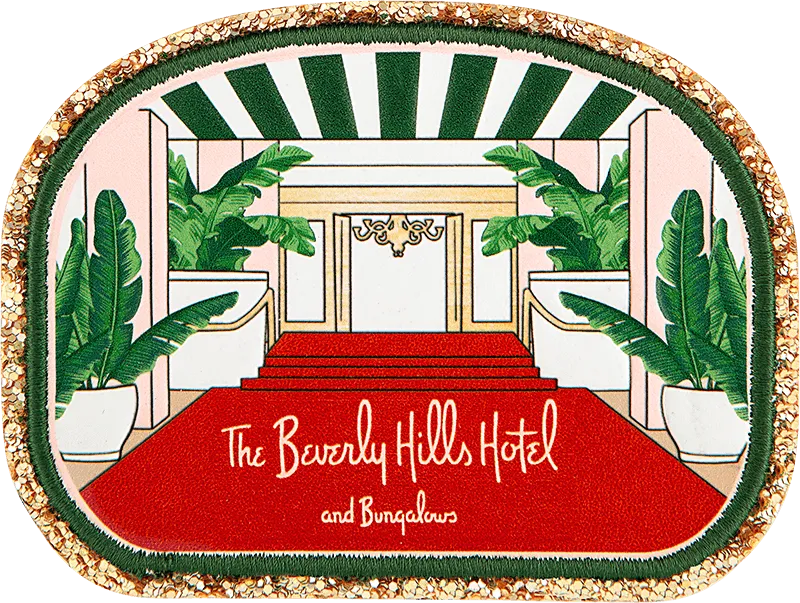 Glitter Varsity The Beverly Hills Hotel Entrance Patch